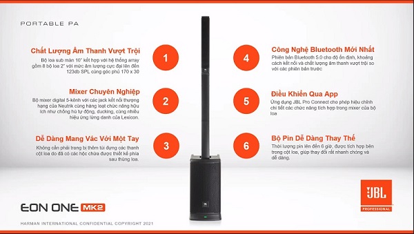 Cấu Trúc Kỹ Thuật Loa JBL Eon One MK2