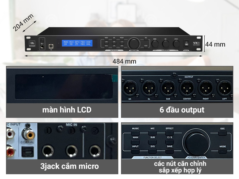 Thiết kế Vang sô JBL VX8